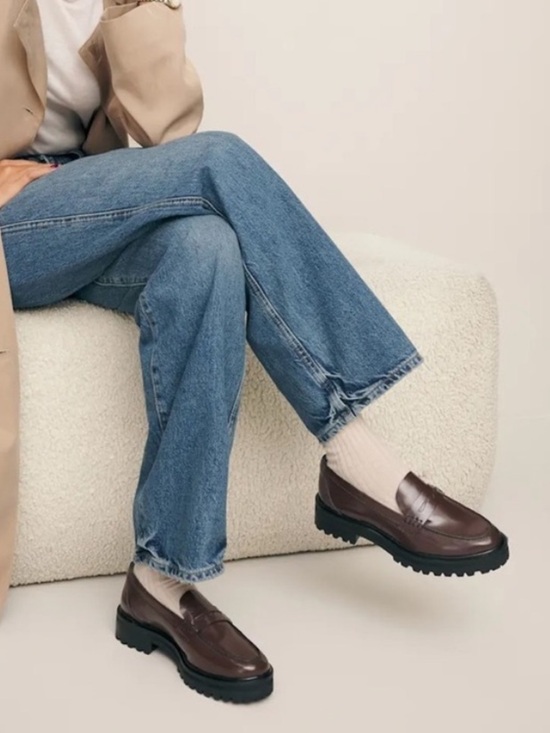 Reformation Shoes - Reformation Agathea Chunky Loafers in Espresso Leather